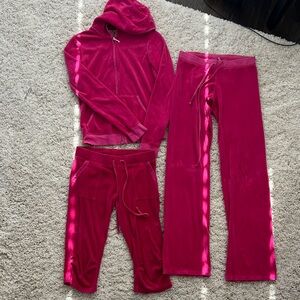 Juicy Couture Terry  Tracksuit 3 pieceSet in Vibrant Pink
